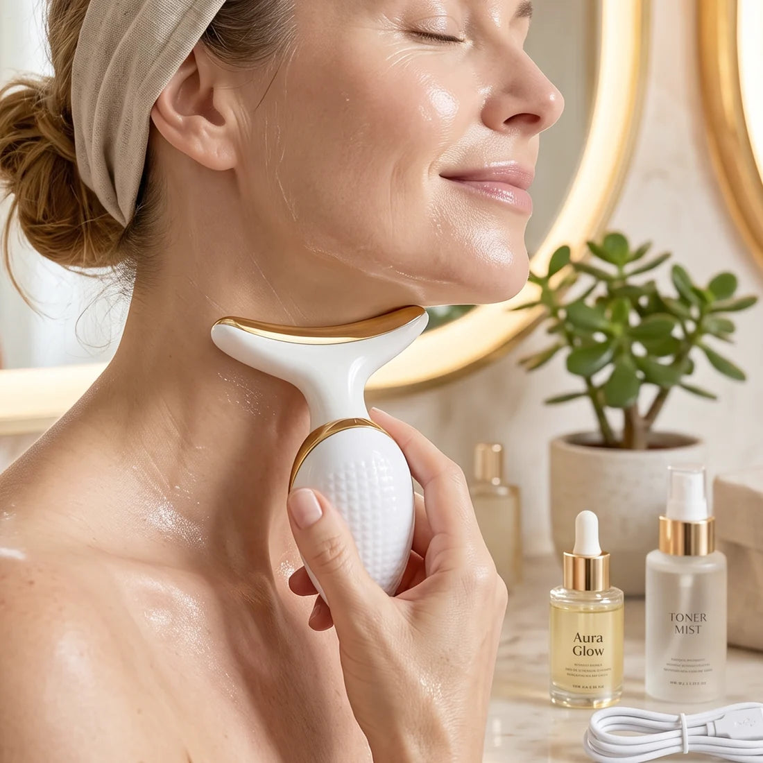 Neck Face Firming Wrinkle Removal Tool Skin Lift Device Double Chin Reducer Skin Rejuvenation Beauty Device for Face and Neck Lifting Skin Groomer