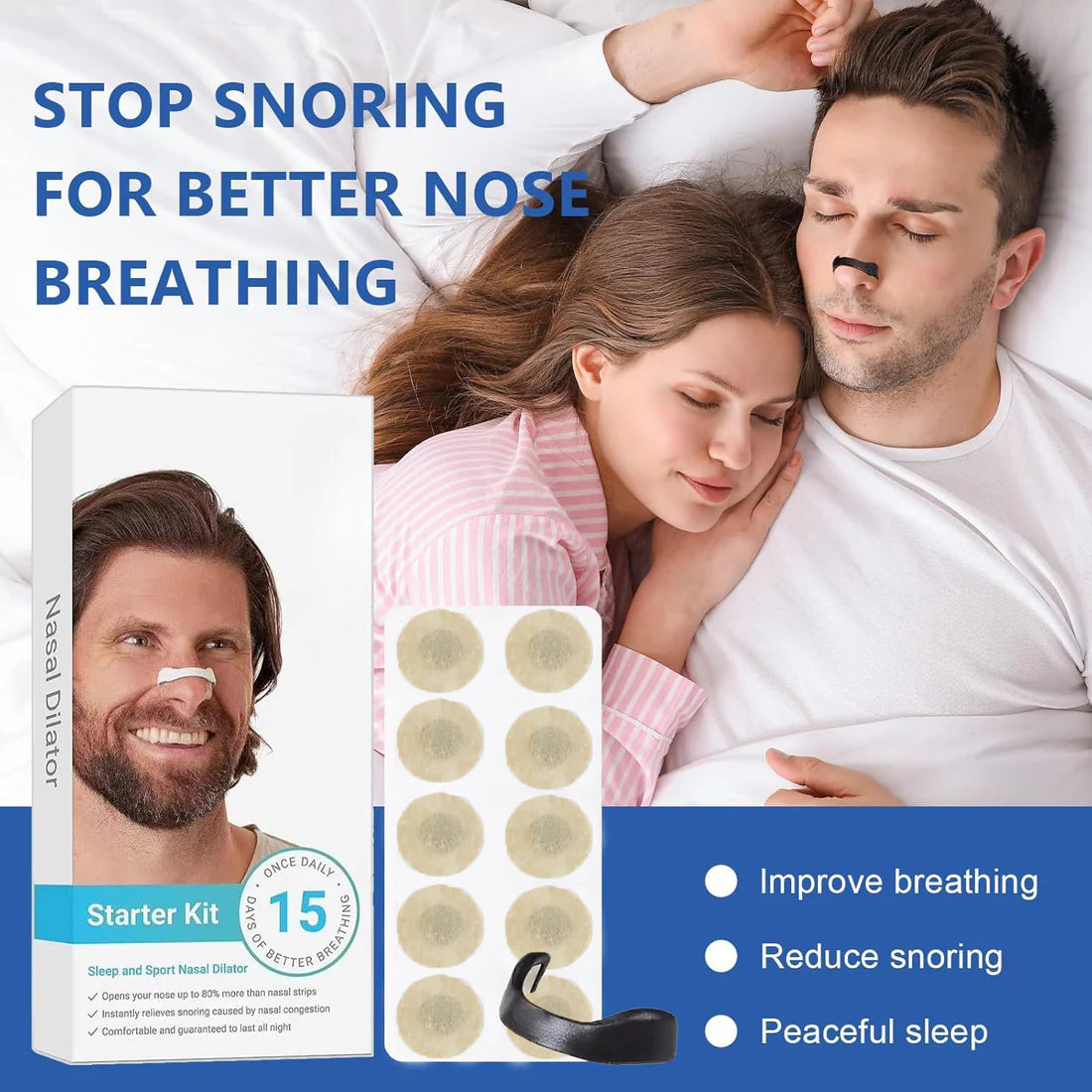 Nasal Strip Starter Kit – Boost Oxygen & Reduce Snoring Comfortably